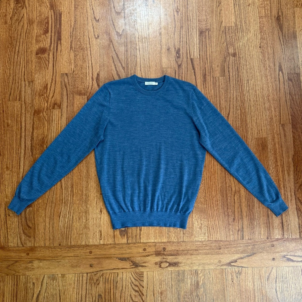 SuitSupply Blue Merino Crewneck Sweater size M